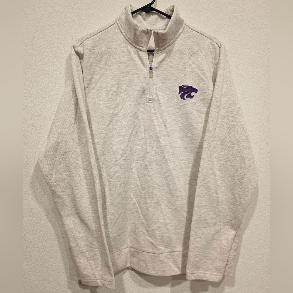 Antigua Kansas State Gray Quarter-Zip Pullover Men's Large